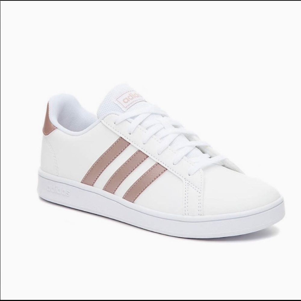 Adidas White & Rose Gold Sneakers Size 7